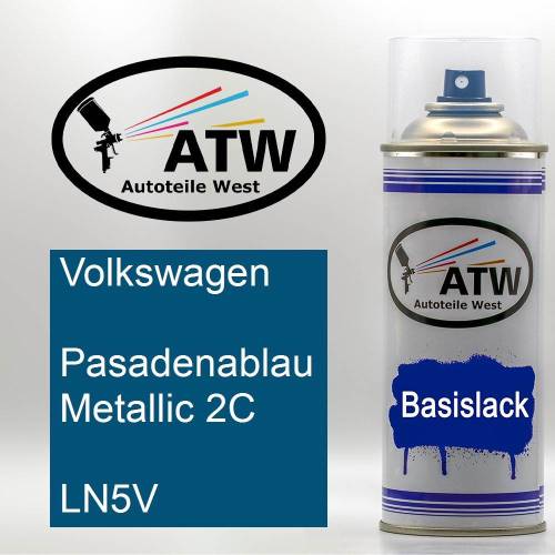 Volkswagen, Pasadenablau Metallic 2C, LN5V: 400ml Sprühdose, von ATW Autoteile West.